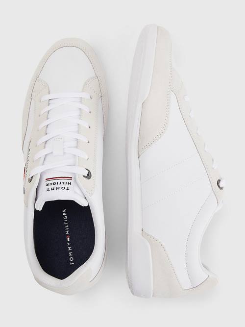 Tommy Hilfiger Signature Deri Mix Cupsole Spor Ayakkabı Erkek Beyaz | TH560GXJ