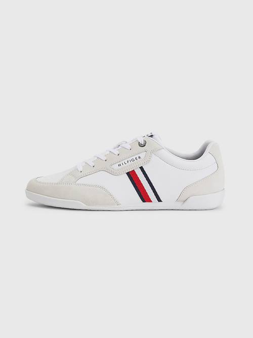 Tommy Hilfiger Signature Deri Mix Cupsole Spor Ayakkabı Erkek Beyaz | TH560GXJ