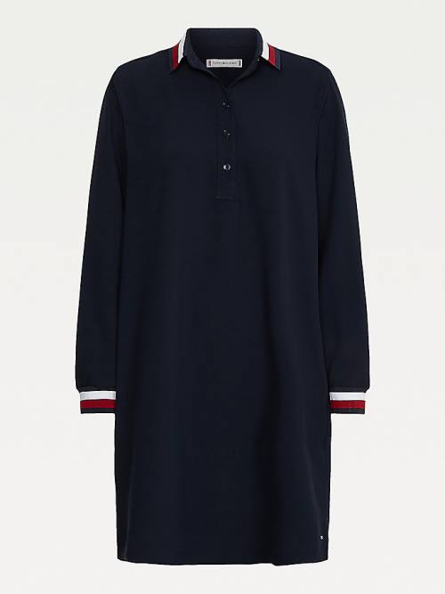 Tommy Hilfiger Signature Detail Crepe Shift Elbise Kadın Mavi | TH973RLN