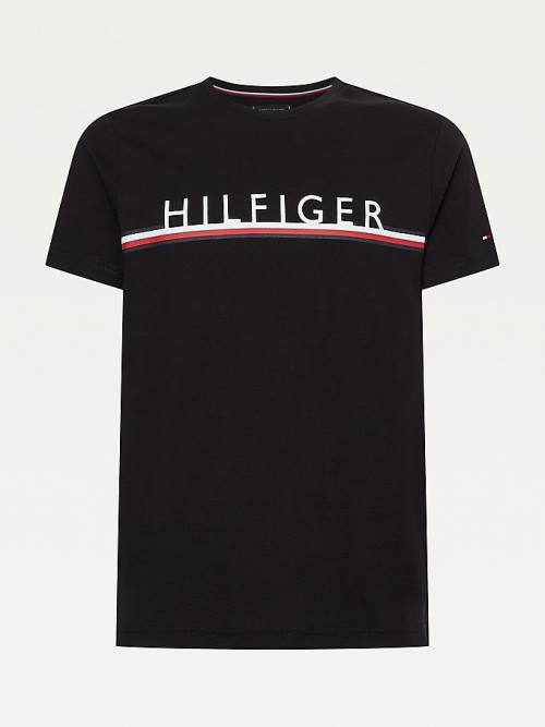 Tommy Hilfiger Signature Detail Organic Pamuklu Tişört Erkek Siyah | TH971YGA