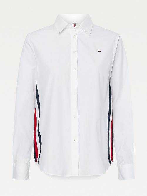 Tommy Hilfiger Signature Detailing Relaxed Fit Gömlek Kadın Beyaz | TH873BKY