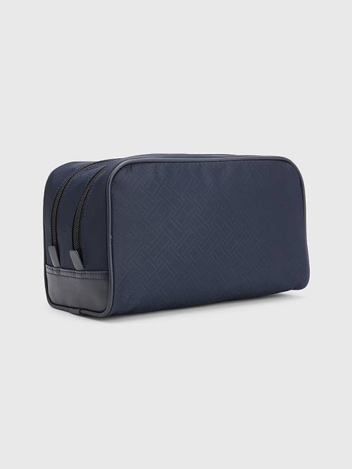 Tommy Hilfiger Signature Double Washbag Çanta Erkek Mavi | TH051SZM