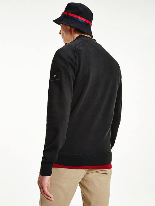 Tommy Hilfiger Signature Half-Zip Jumper Kazak Erkek Siyah | TH387LBT