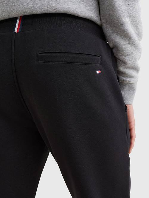 Tommy Hilfiger Signature Leg Logo Joggers Pantolon Erkek Siyah | TH243VYT