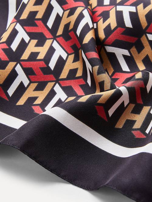 Tommy Hilfiger Signature Leopard Print Silk Bandana Fular Kadın Mavi | TH875UBP