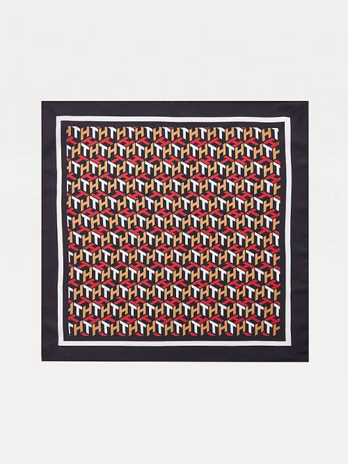 Tommy Hilfiger Signature Leopard Print Silk Bandana Fular Kadın Mavi | TH875UBP