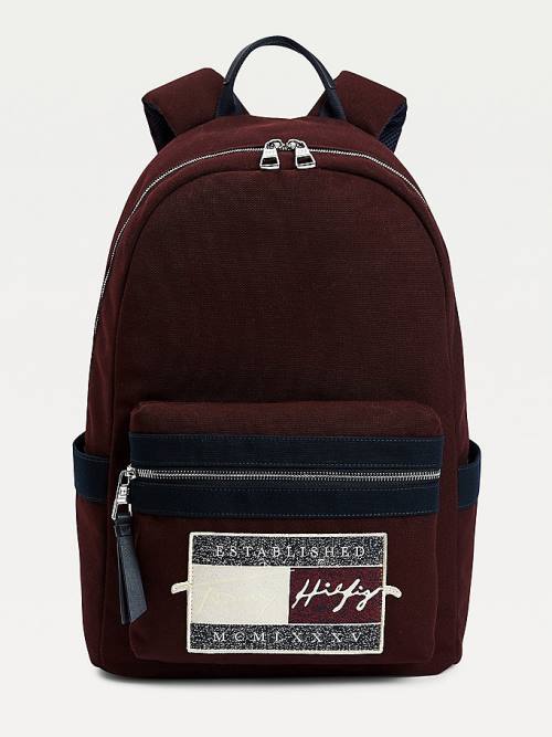 Tommy Hilfiger Signature Logo Backpack Çanta Erkek Kırmızı | TH459OAS