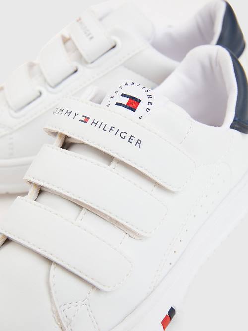 Tommy Hilfiger Signature Midsole Low-Top Spor Ayakkabı Erkek Çocuk Beyaz | TH389CAJ