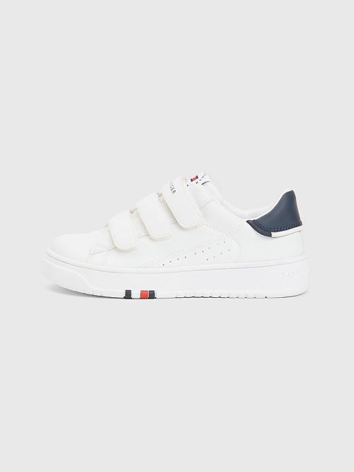 Tommy Hilfiger Signature Midsole Low-Top Spor Ayakkabı Erkek Çocuk Beyaz | TH389CAJ