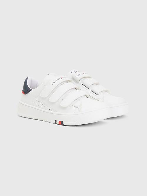 Tommy Hilfiger Signature Midsole Low-Top Spor Ayakkabı Erkek Çocuk Beyaz | TH389CAJ