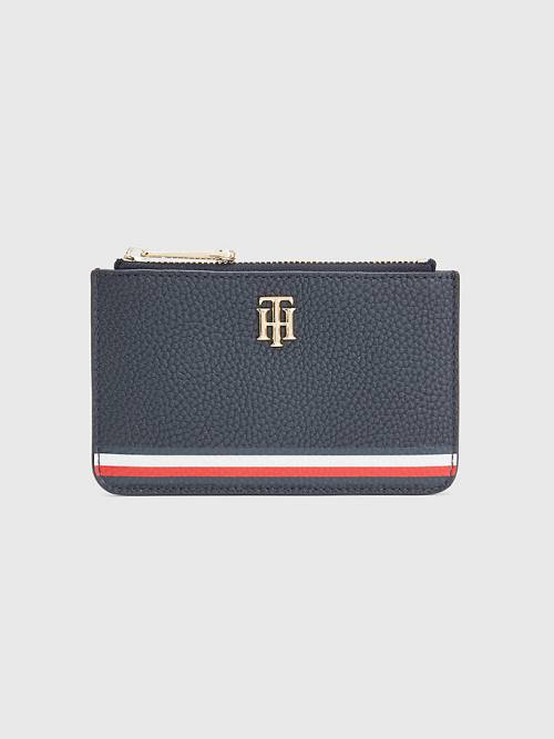 Tommy Hilfiger Signature Monogram Card Holder Cüzdan Kadın Mavi | TH830AMI