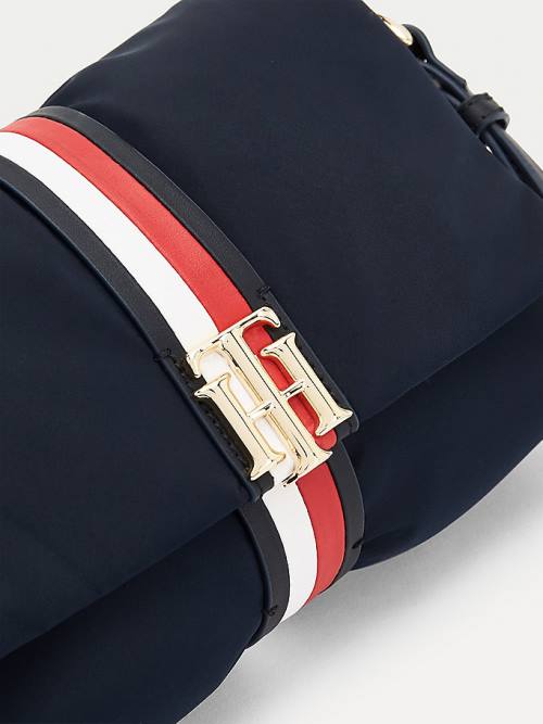 Tommy Hilfiger Signature Monogram Lock Crossover Çanta Kadın Mavi | TH685ABZ