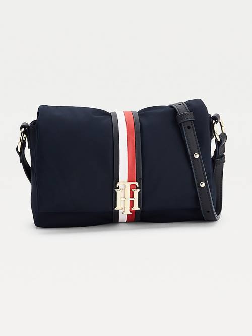 Tommy Hilfiger Signature Monogram Lock Crossover Çanta Kadın Mavi | TH685ABZ