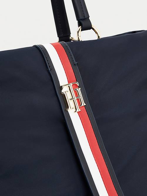 Tommy Hilfiger Signature Monogram Tote Çanta Kadın Mavi | TH362EMQ