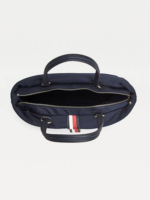 Tommy Hilfiger Signature Monogram Tote Çanta Kadın Mavi | TH362EMQ