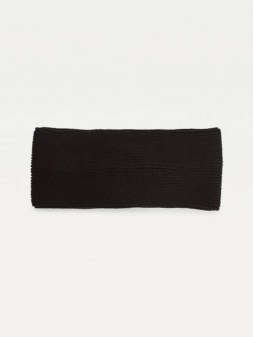 Tommy Hilfiger Signature Rib Knit Twist Headband Şapka Kadın Siyah | TH287FUY