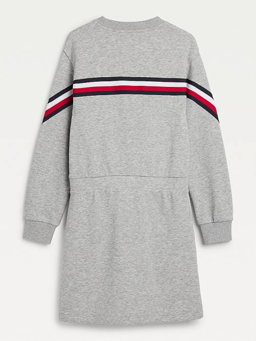 Tommy Hilfiger Signature Sweatshirt Elbise Kiz Çocuk Gri | TH763JYW