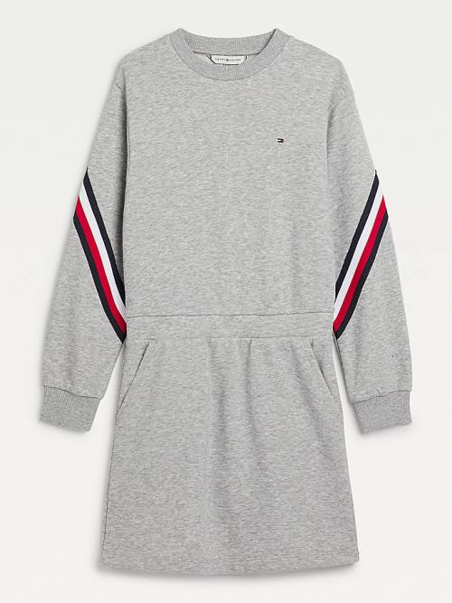 Tommy Hilfiger Signature Sweatshirt Elbise Kiz Çocuk Gri | TH763JYW