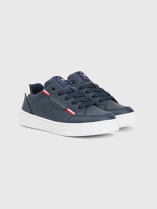 Tommy Hilfiger Signature Tape Dantel-Up Spor Ayakkabı Erkek Çocuk Mavi | TH619BVD