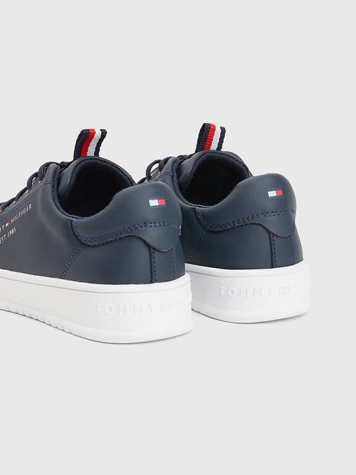 Tommy Hilfiger Signature Tape Dantel-Up Spor Ayakkabı Erkek Çocuk Mavi | TH958UGR