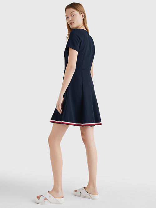 Tommy Hilfiger Signature Tape Fit And Flare Elbise Kadın Mavi | TH048LMV