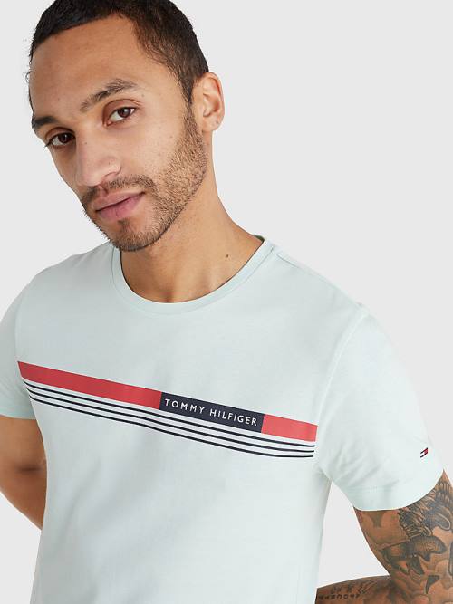 Tommy Hilfiger Signature Tape Tişört Erkek Yeşil | TH376TYE