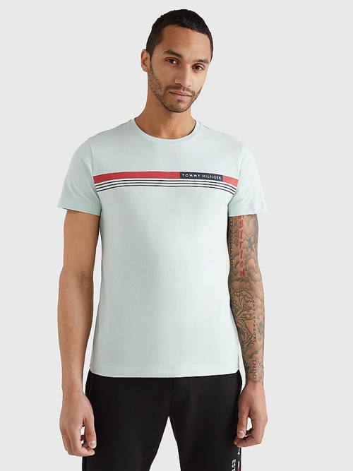 Tommy Hilfiger Signature Tape Tişört Erkek Yeşil | TH376TYE