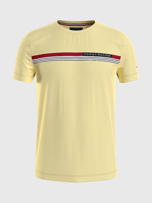 Tommy Hilfiger Signature Tape Tişört Erkek Sarı | TH543NSU