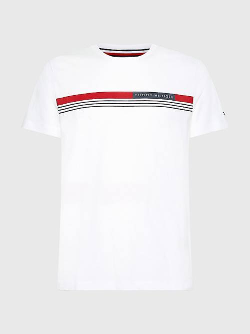 Tommy Hilfiger Signature Tape Tişört Erkek Beyaz | TH827MOZ