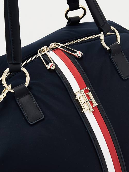 Tommy Hilfiger Signature Tape Weekender Çanta Kadın Mavi | TH078YVC