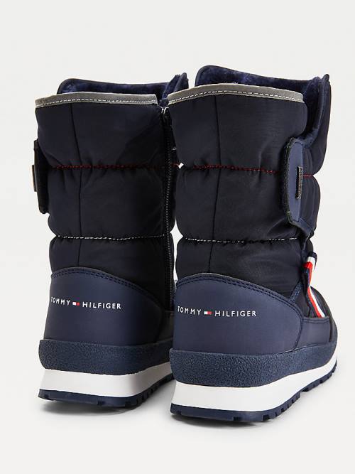 Tommy Hilfiger Signature Webbing Padded Snow Bot Erkek Çocuk Mavi | TH397EOC