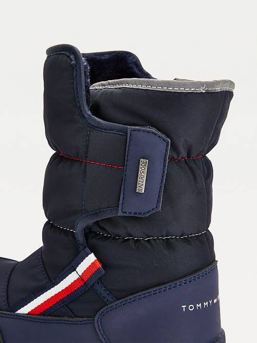 Tommy Hilfiger Signature Webbing Padded Snow Bot Erkek Çocuk Mavi | TH397EOC