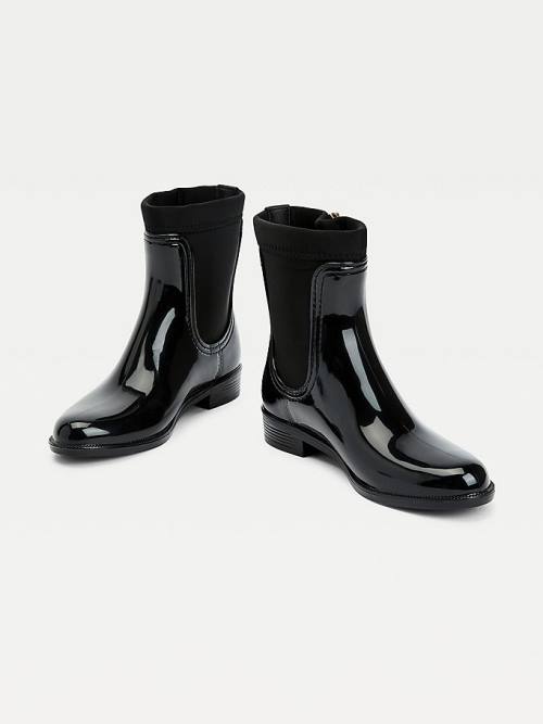 Tommy Hilfiger Signature Zip Ankle Rainboots Bot Kadın Siyah | TH284MGU