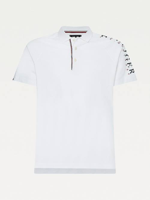 Tommy Hilfiger Sleeve Logo Regular Fit Polo Yaka Tişört Erkek Beyaz | TH561BOH