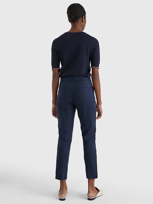 Tommy Hilfiger Slim Ankle Pantolon Kadın Mavi | TH826WHF