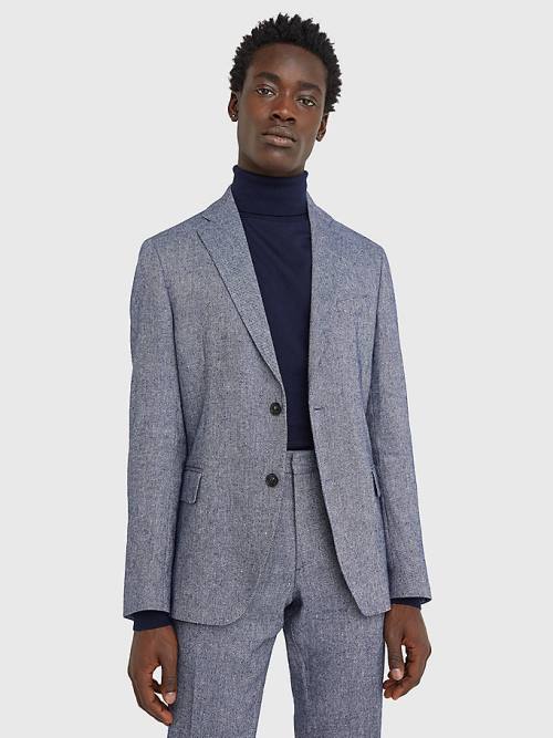 Tommy Hilfiger Slim Fit Constructed Blazer Erkek Mavi | TH548BJQ