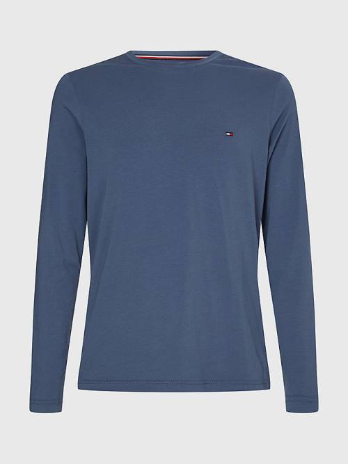 Tommy Hilfiger Slim Fit Long Sleeve Tişört Erkek Mavi | TH091ILM