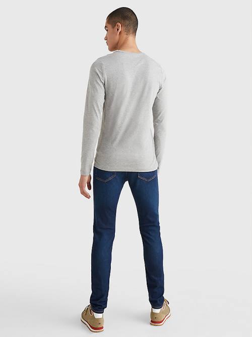 Tommy Hilfiger Slim Fit Long Sleeve Tişört Erkek Gri | TH240EYZ