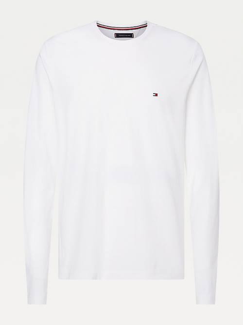 Tommy Hilfiger Slim Fit Long Sleeve Tişört Erkek Beyaz | TH758STW