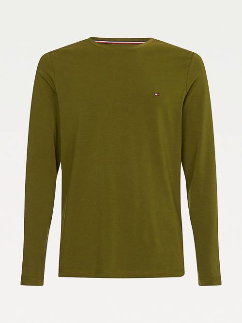 Tommy Hilfiger Slim Fit Long Sleeve Tişört Erkek Kahverengi | TH827TJY