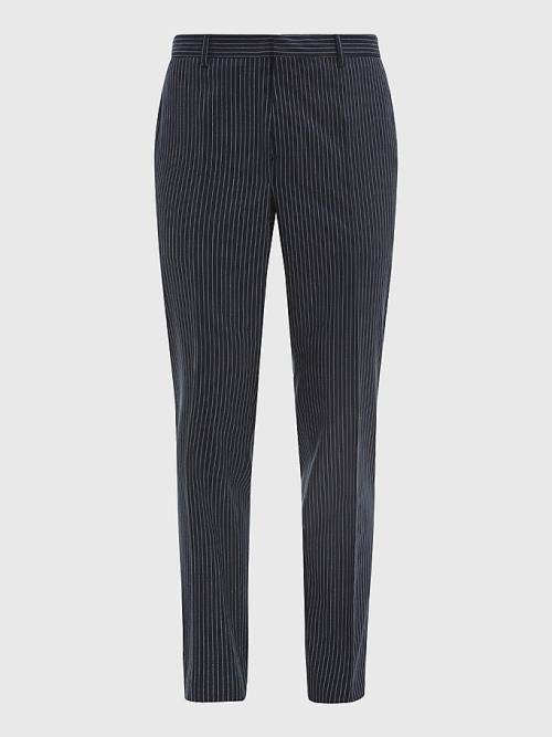 Tommy Hilfiger Slim Fit Pinstripe Pantolon Erkek Mavi | TH743XPL