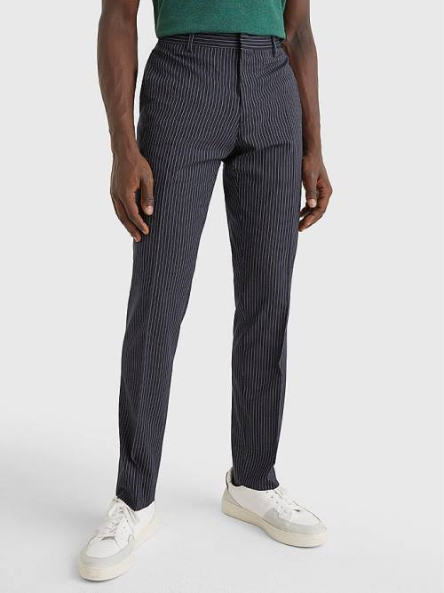 Tommy Hilfiger Slim Fit Pinstripe Pantolon Erkek Mavi | TH743XPL