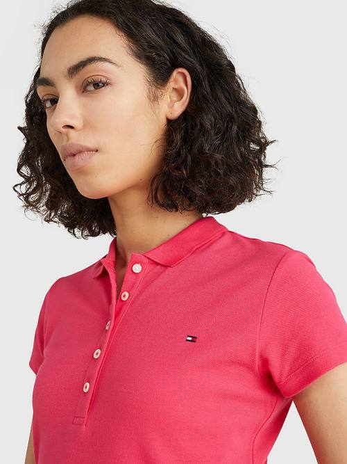 Tommy Hilfiger Slim Fit Polo Yaka Tişört Kadın Pembe | TH135QJT