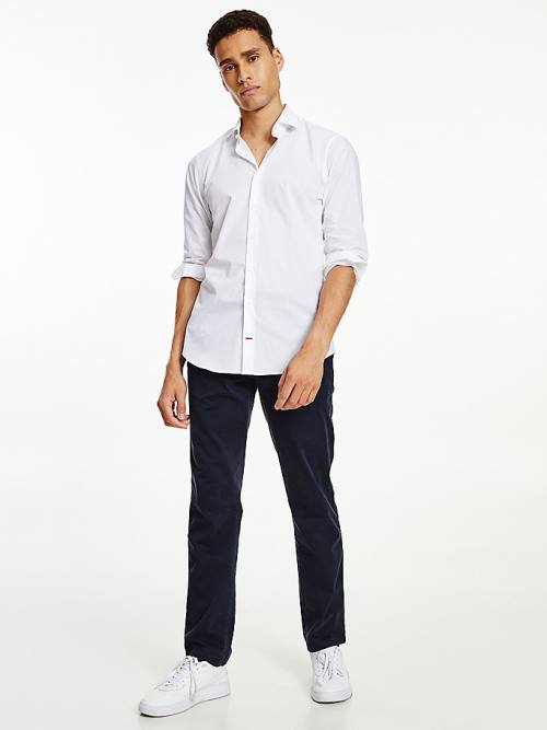 Tommy Hilfiger Slim Fit Stretch Pamuklu Gömlek Erkek Beyaz | TH890DMH