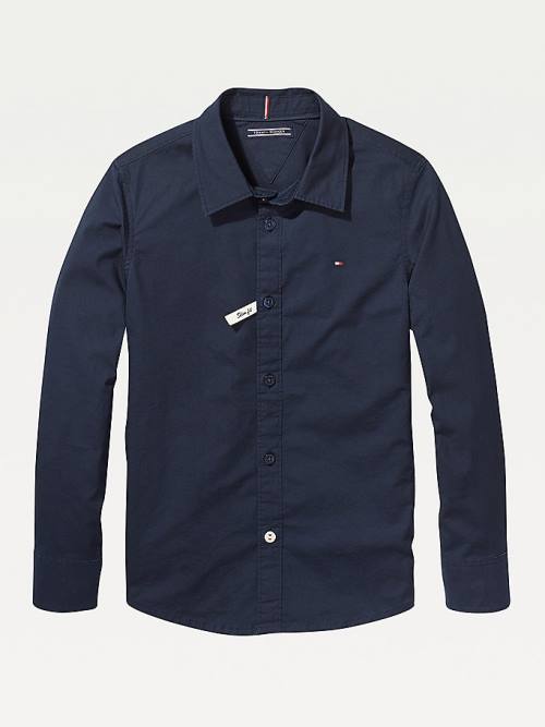 Tommy Hilfiger Slim Fit Stretch Shirt Tişört Kiz Çocuk Mavi | TH038SVW