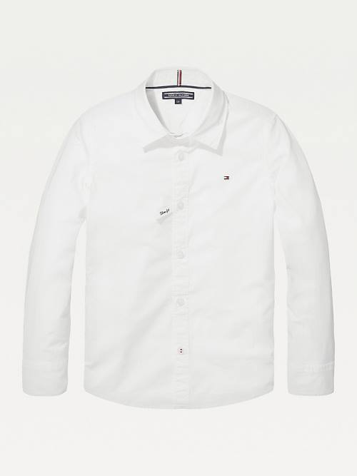 Tommy Hilfiger Slim Fit Stretch Shirt Tişört Kiz Çocuk Beyaz | TH286SIN