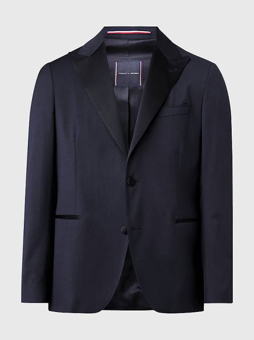 Tommy Hilfiger Slim Fit Tuxedo Blazer Erkek Mavi | TH630JYK