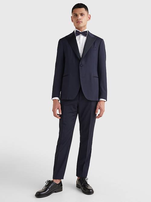 Tommy Hilfiger Slim Fit Tuxedo Blazer Erkek Mavi | TH630JYK