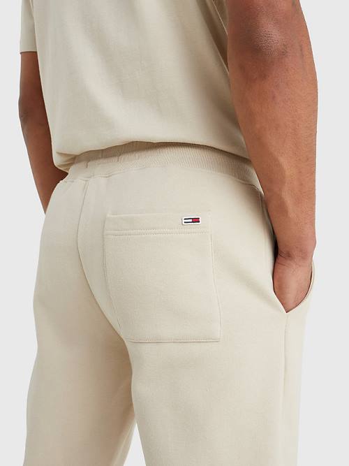 Tommy Hilfiger Slim Fleece Signature Joggers Pantolon Erkek Bej Rengi | TH630BIZ