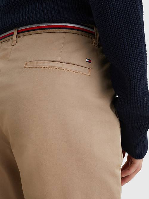 Tommy Hilfiger Slim Signature Belt Chinos Pantolon Kadın Bej Rengi | TH706XAP